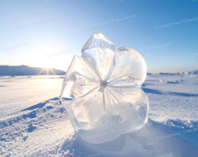 Massive Ice Floe Resting on Arctic Snowfield with Golden Sunrise in Frozen Desert Landscape