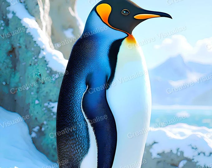 Featured listing image: Penguin Wall Art Printable | Animal Digital Download PDF & PNG