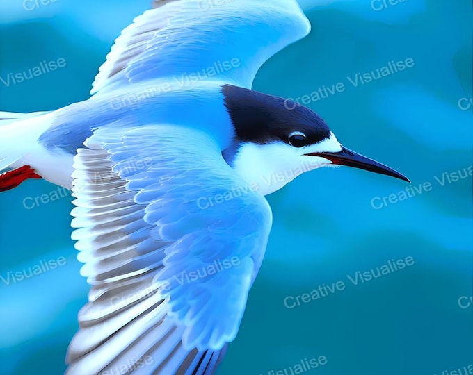 Above View of a Bird in Flight Printable Wall Art Digital Download High Resolution