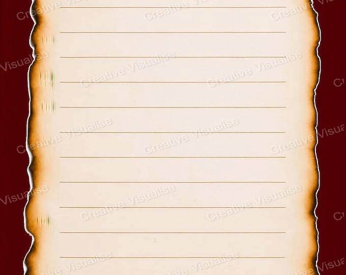 Marginalized Writing Paper with Burnt Coffee Stained Border – Vintage Aged Paper Illustration