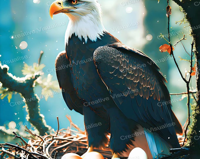 Eagle Wall Art Printable | Bird Nature Decor Digital Download PDF & PNG