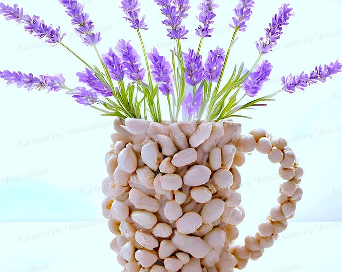 Lavender Bouquet in White Gravel Pot Printable Wall Art Floral Farmhouse Home Decor
