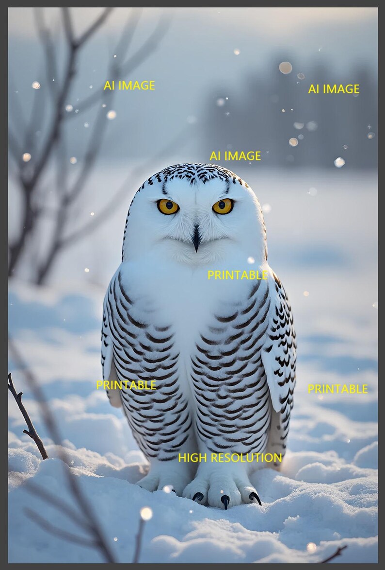 Snowy Owl Printable Digital Image - Etsy
