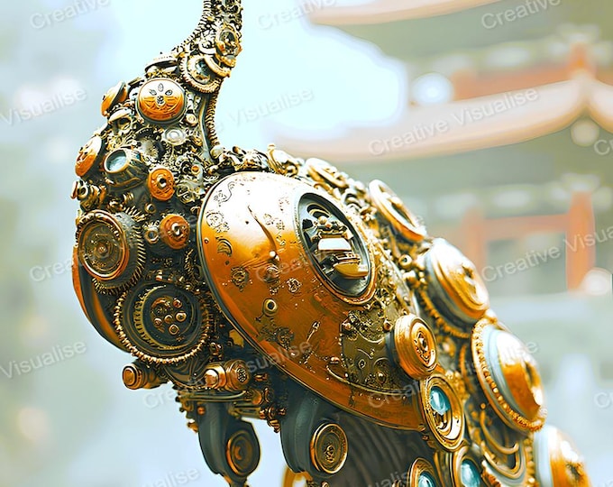 Chinese Golden Metallic Peacock Wall Art Printable | Luxury Asian Digital Download PDF & PNG