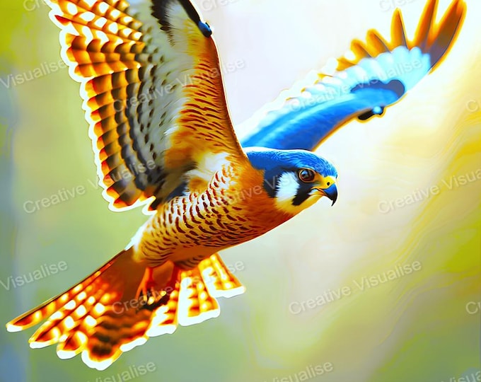 Hawk in Flight Wall Art Printable | Majestic Bird of Prey Digital Download PDF & PNG