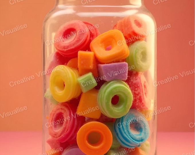 Colorful Candy Palette Wall Art – Vibrant Sweet Treats Digital Print