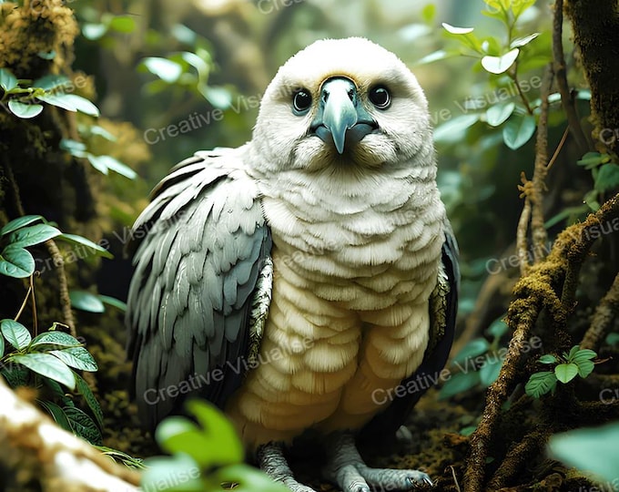 Kakapo Falcon Printable Wall Art Digital Download High Resolution PNG PDF Wildlife Print