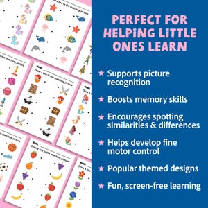 Match the picture activity sheets for early learners