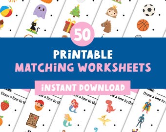 Printable Matching Worksheets, Match the Picture, Educational Pages, Preschool and Reception, Teaching Resources, Printable Download