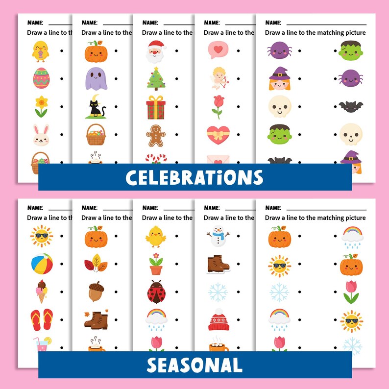 Printable Matching Worksheets, Match the Picture, Educational Pages ...