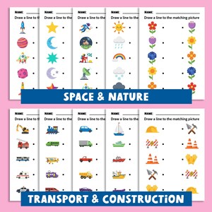 Kindergarten visual matching printable digital download