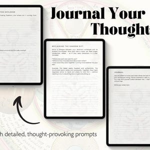 Pacote de exercícios de arquétipos de Carl Jung, diário de trabalho de sombra, ferramentas de psicologia de cura da criança interior, diário de crescimento pessoal, PDF editável interativo imagem 5