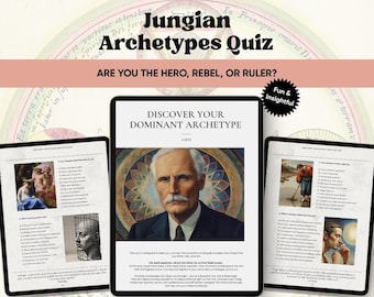 Carl Jung Archetypen Quiz | Schattenarbeit Journal Inneres Kind Heilung Psychologische Werkzeuge Persönliches Wachstum Interaktiv bearbeitbares PDF
