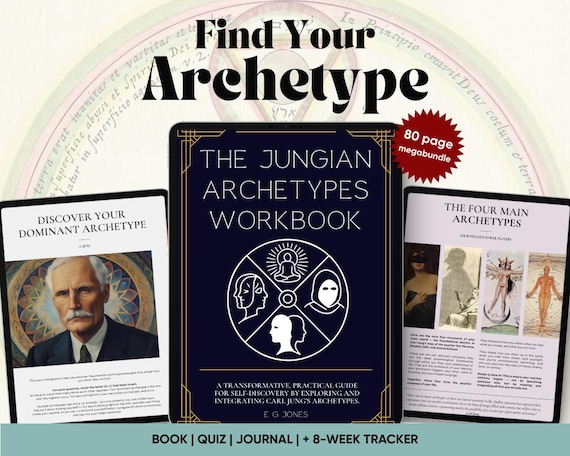 Carl Jung Archetypes Workbook Bundle Shadow Work Journal Inner Child Healing Psychology Tools Personal Growth Diary Interactive Editable PDF