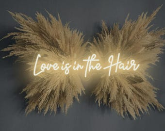 Love is in the Hair Neon Sign, Beauty Studio Wall Decor