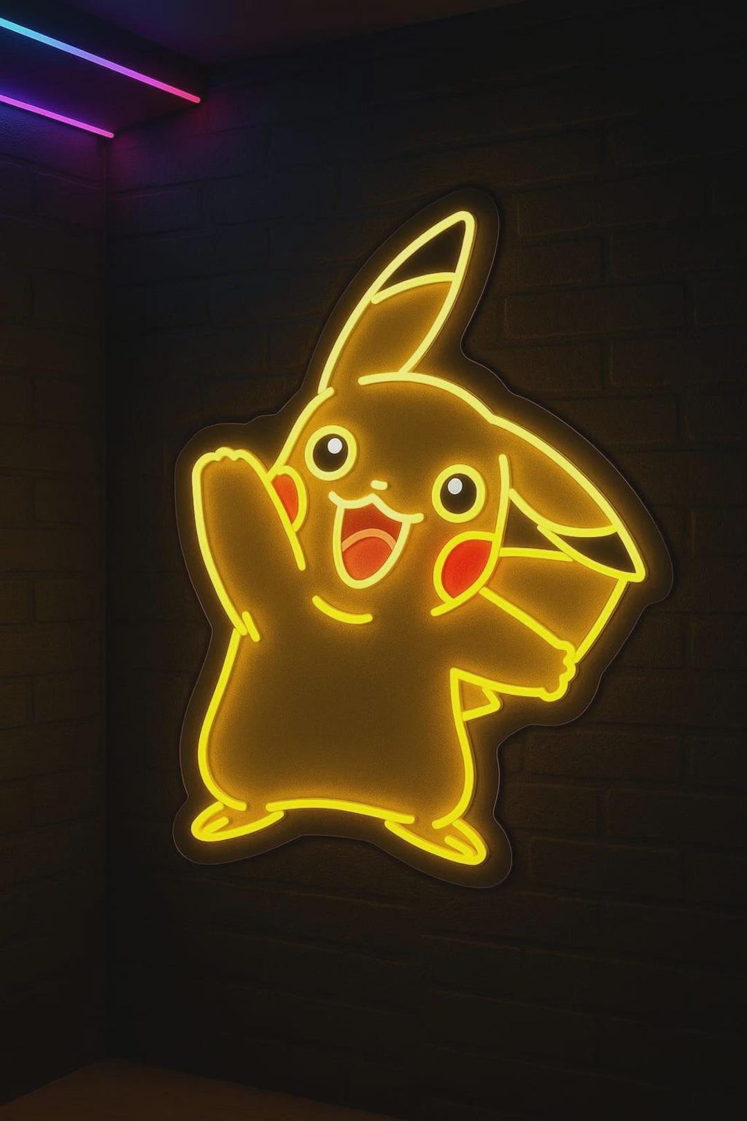 Custom Pikachu LED Neon Sign – Anime Gamer Room Decor - Custom Kids ...