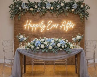Happily Ever After Neon Sign | Personalized Custom LED Wedding Backdrop | Bridal Shower Anniversary Gift | Romantic Bedroom Wall Art