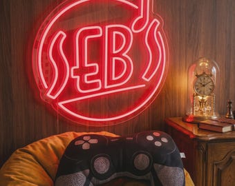 Custom Seb's Neon Sign, Personalized Name LED Light, Music Lover Wall Decor