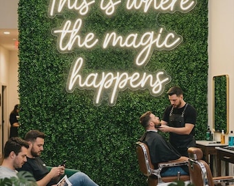 This Is Where The Magic Happens Neon Sign, Beauty Salon LED Sign, Hair Salon Wall Decor, Lash Room Sign, Skincare Studio Decor, Salon Gift