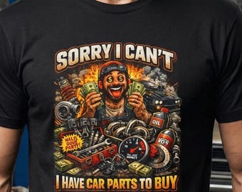 Camiseta engraçada para mecânicos: "Tenho peças de carro para comprar" | Camiseta divertida para mecânicos e reparadores de automóveis