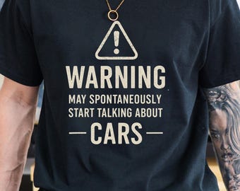 Camiseta engraçada para apaixonado por carros, camiseta "Fale sobre carros", presente para amante de carros