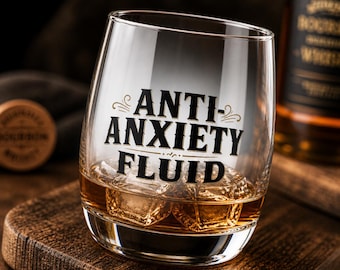 Whiskyglas anti-angstvloeistof | Grappig citaat, nieuw bargerei