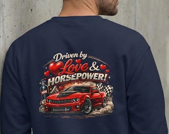 Moletom "Movido por Amor e Potência" | Presente de Dia dos Namorados para Apaixonados por Carros