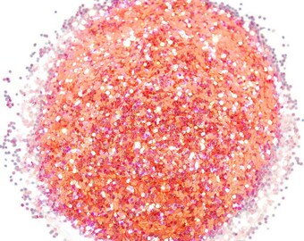 Peach Shimmer Glitter, Peach Glitter, 0.040 Hex, Glitter, Craft Glitter, Peach, Pink Glitter, Loose Glitter