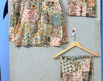 Conjunto de pijama de algodón con estampado floral Jaipuri