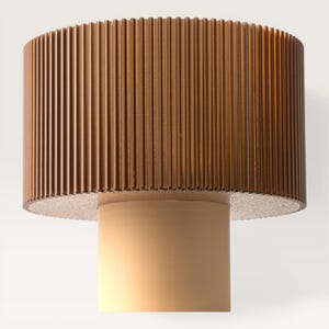 Japandi Table Lamp | Ribbed Amber Shade | Cozy Bedside Light
