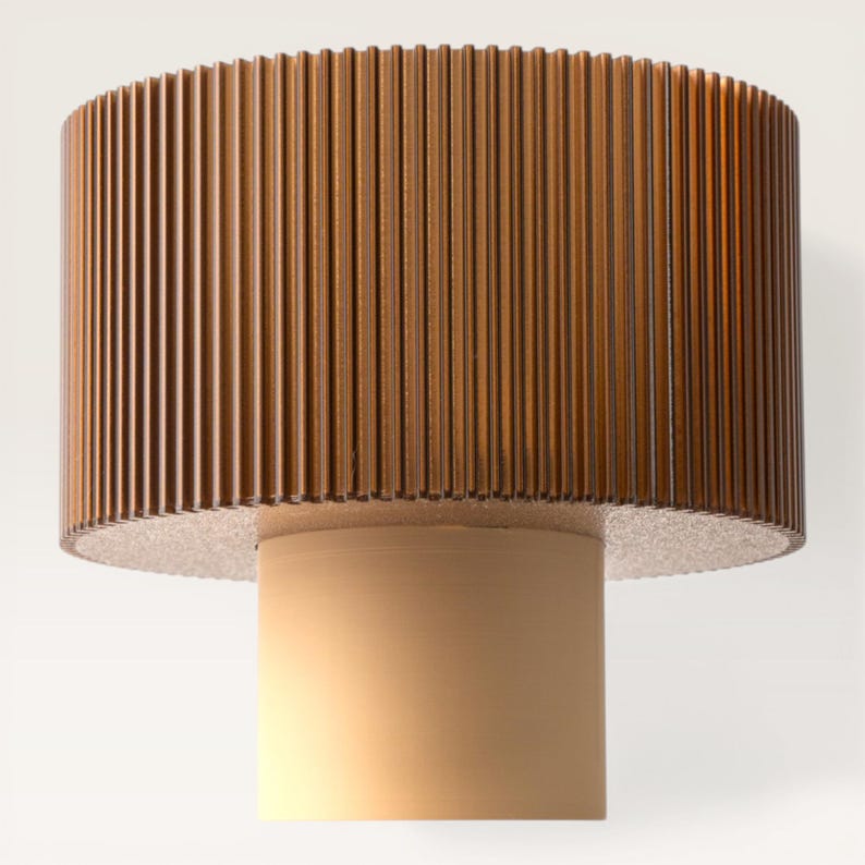 Japandi Table Lamp | Ribbed Amber Shade | Cozy Bedside Light