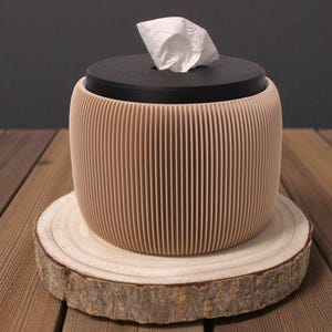 Modern Ribbed 3D-Printed Toilet Paper & Tissue Dispenser