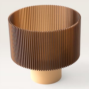Japandi Table Lamp | Ribbed Amber Shade | Cozy Bedside Light