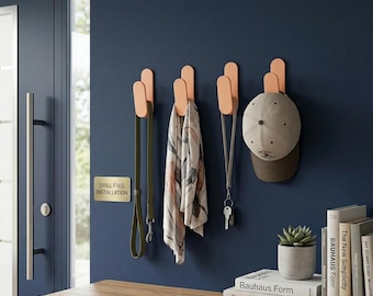3-Pack Adhesive Hook | Modern Hat Hanger | Matte Wall Decor