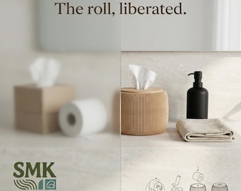 Porta carta igienica / Distributore di fazzoletti a coste / Arredo bagno / Scatola minimalista / Stampato in 3D