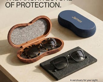 Luxury Glasses Case | Ribbed Eyewear Box | Ergonomic Protector