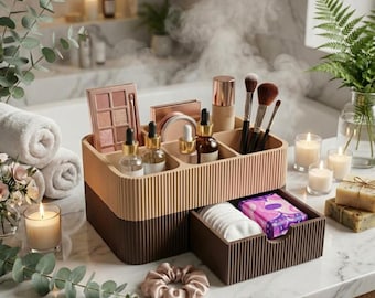 Vanity Organizer | Unisex Grooming Storage | Beard Care | Makeup Holder | Drawer Box