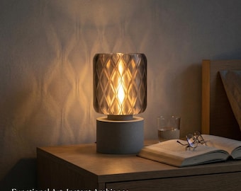 Faceted Table Lamp | Modern Bedside Light | 3D Printed Ambient Lamp