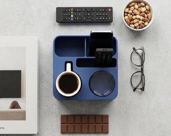 Organizer na kanapę | Tacka na sofę | Uchwyt na kubki i filiżanki | Przechowywanie na pilota | Prążkowany