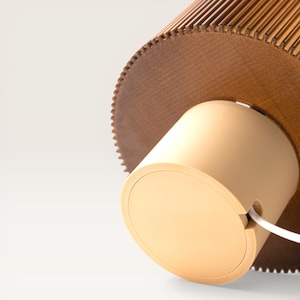 Japandi Table Lamp | Ribbed Amber Shade | Cozy Bedside Light