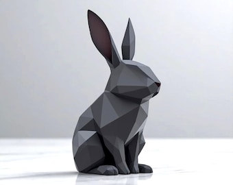 Low Poly Hase Skulptur | Geometrische Häschen Statue | Moderne Oster Deko | Minimalistische Tierkunst