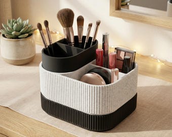 Make Up Organizer | Gerippte Kosmetikbox | Modulare Aufbewahrung | 3D-Druck Deko