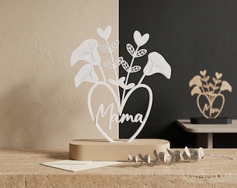 Floral Heart Display | Mothers Day Gift | Minimalist Desk Decor