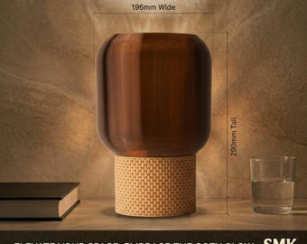 Cylinder Night Lamp | Textured Bedside Light | 3D Printed Ambient Lamp