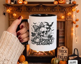 I Love You More Than All The Stars Mug Cute Ghost Couple Halloween Coffee Cup Custom Name Anniversary Gift Colored Accent Handle 11oz 15oz