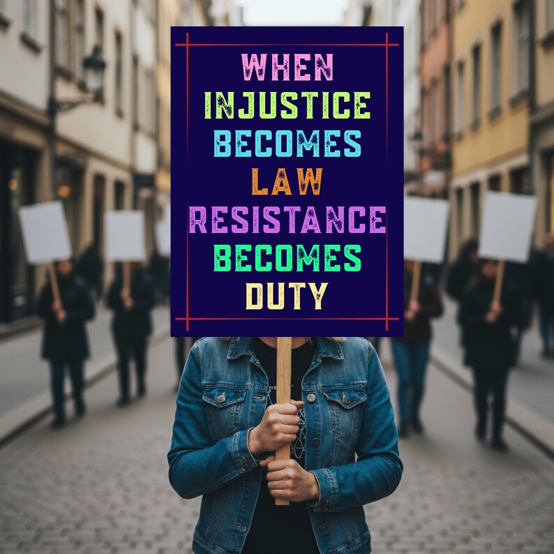 When Injustice Becomes Law Sign, Resistance Becomes Duty, Thomas ...