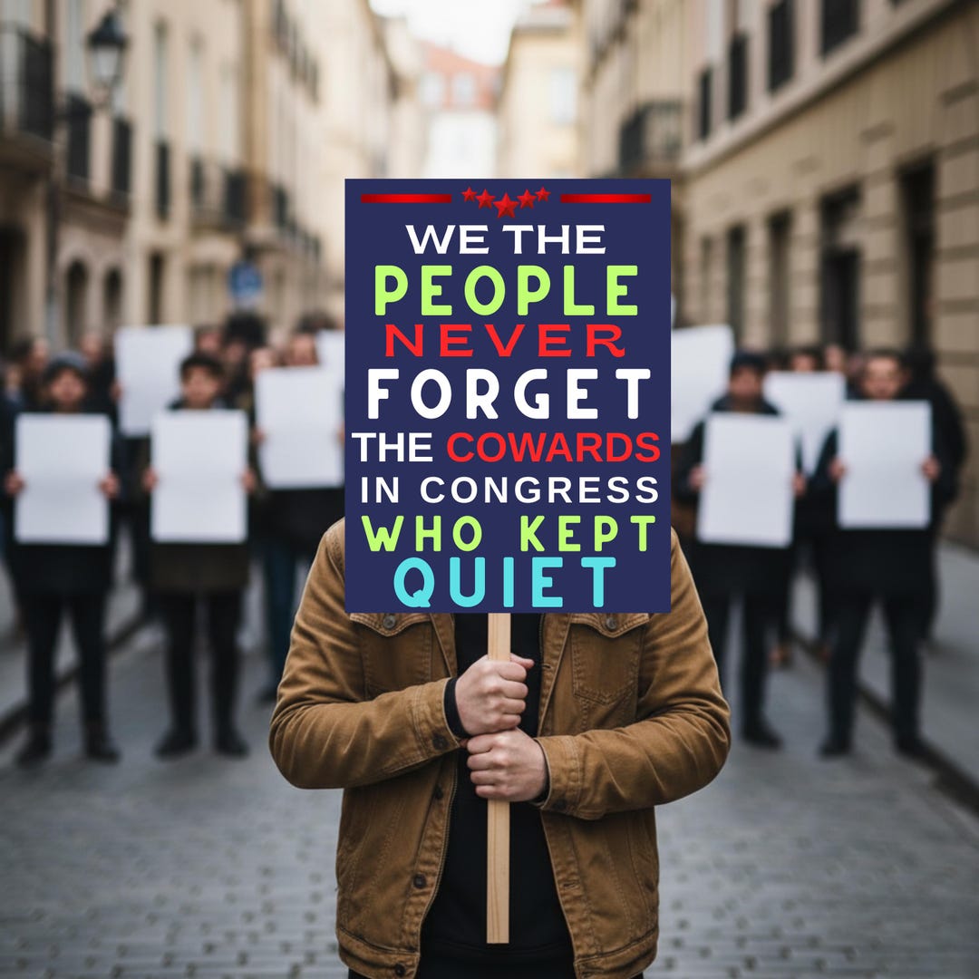 We the People Sign, Cowards in Congress Protest Poster, Accountability ...