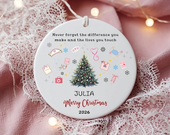 Personalized Nurse Christmas Ornament, Custom Doctor Care Appreciation Gift, Medical Worker Keepsake, Ceramic Glass Acrylic 2026