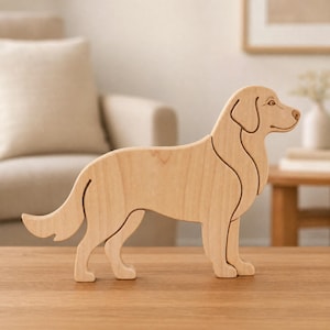 Patrón de perro para sierra de calar, planos para carpintería con láser CNC, escultura de madera original para hacer tú mismo, proyecto de artesanía digital en madera, descarga instantánea en PDF.