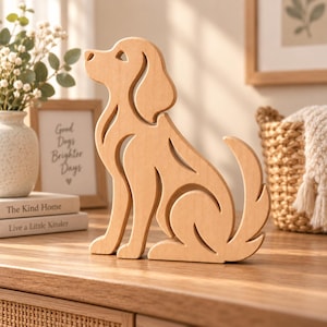 Mönster för hundscrollsåg, rustika träbearbetningsplaner, mall för DIY-träskulptur, digitalt träbearbetningsprojekt, direkt PDF-nedladdning